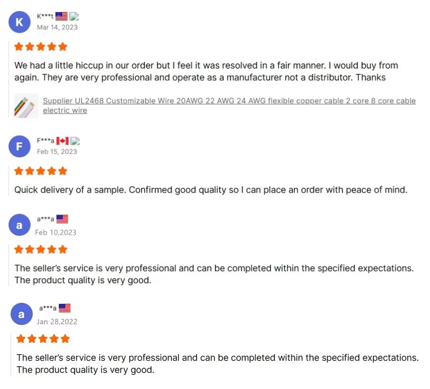 Stranded Wires Feedback Stranded Wires Feedback